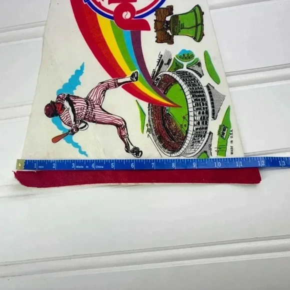 Vintage Phillies Baseball Pennant RARE Veteran's Stadium Rainbow 1970s HTF - Picture 11 of 12